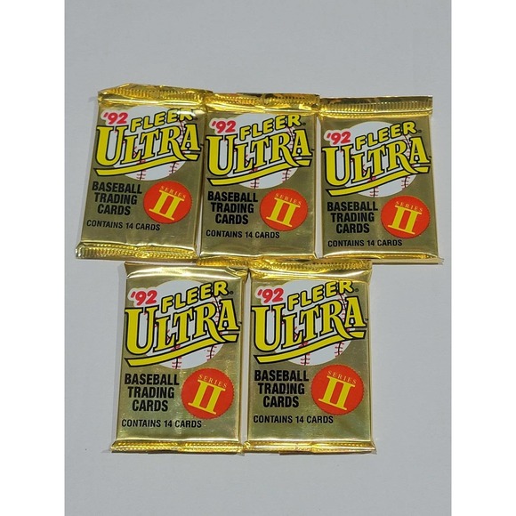 (5) Sealed 1992 FLEER ULTRA BASEBALL "NEW" UNOPENED PACKS- SERIES 2 - Picture 1 of 3